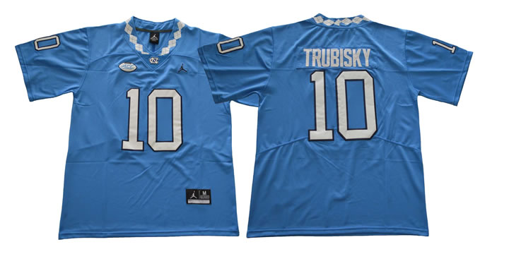 North Carolina Tar Heels #10 Mitch Trubisky Blue College Football Jersey